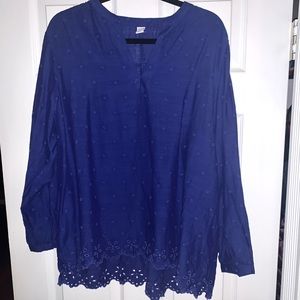 Blue Eyelet Blouse